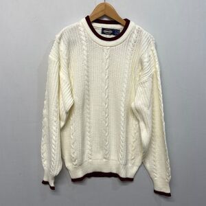 Vintage Towncraft Men Cable Knit Fisherman Sweater XL X-Large Acrylic M287 -27